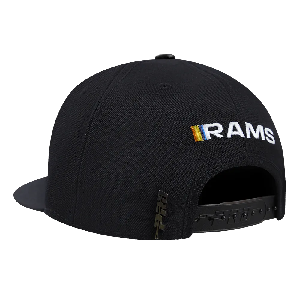 LOS ANGELES RAMS LOGO SHIFT WOOL SNAPBACK HAT (BLACK)