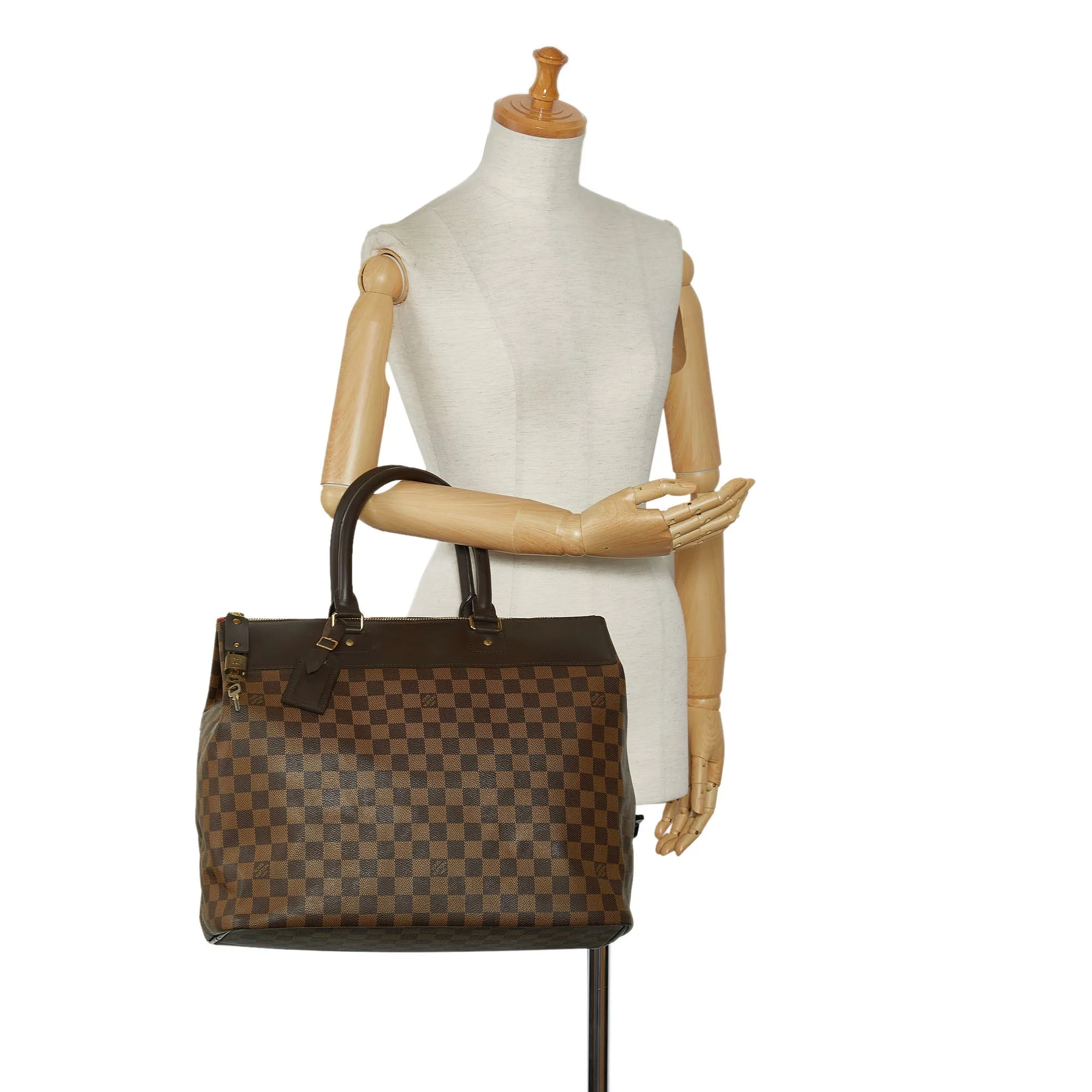 LOUIS VUITTON Damier Ebene Greenwich PM Travel Bag