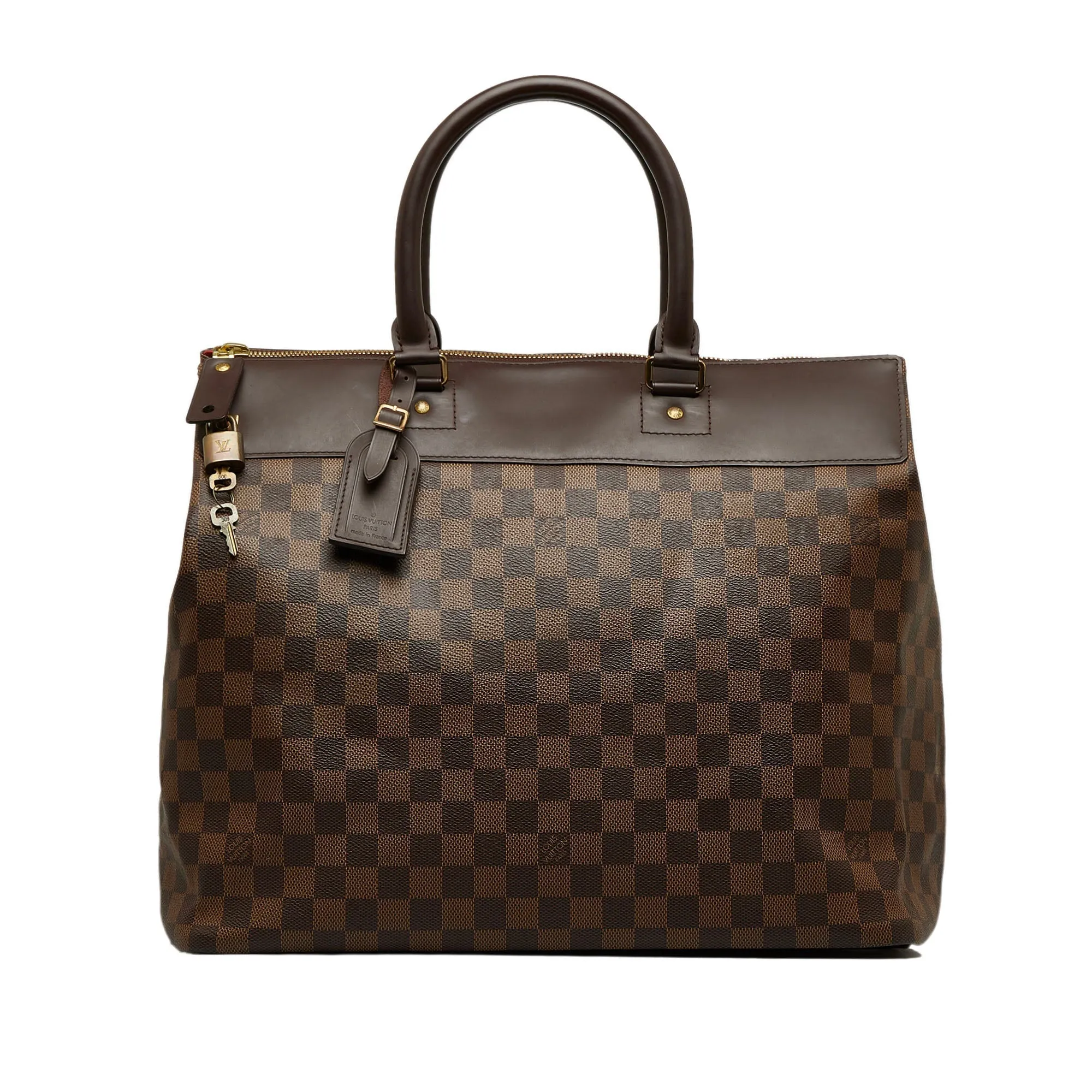 LOUIS VUITTON Damier Ebene Greenwich PM Travel Bag