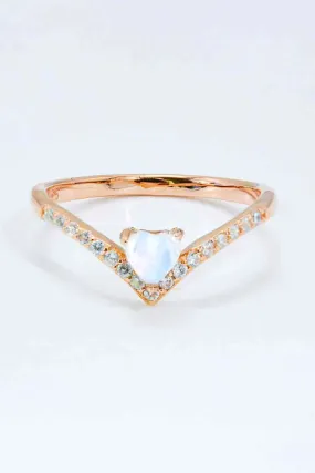 LOVCIA Moonstone Heart-Shaped Ring