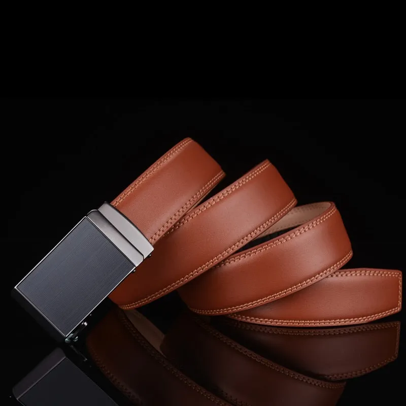Men's Casual Leather Belt With Automatic Buckle