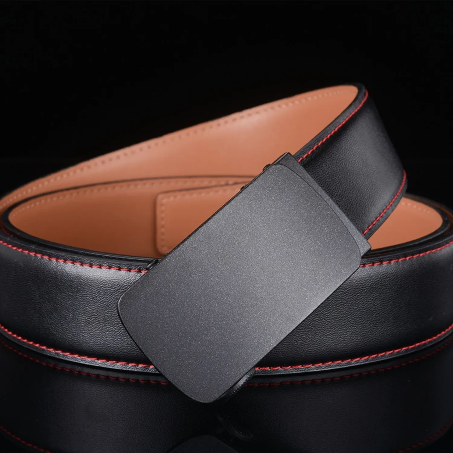 Men's Casual Leather Belt With Automatic Buckle