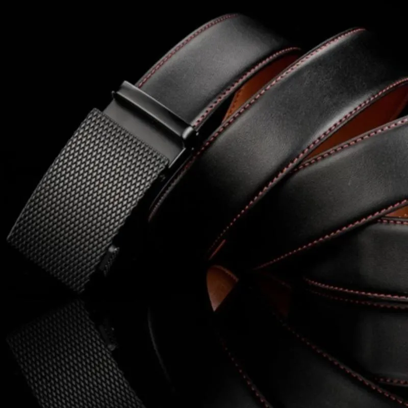 Men's Casual Leather Belt With Automatic Buckle
