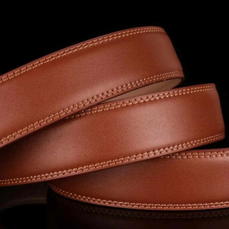 Men's Casual Leather Belt With Automatic Buckle