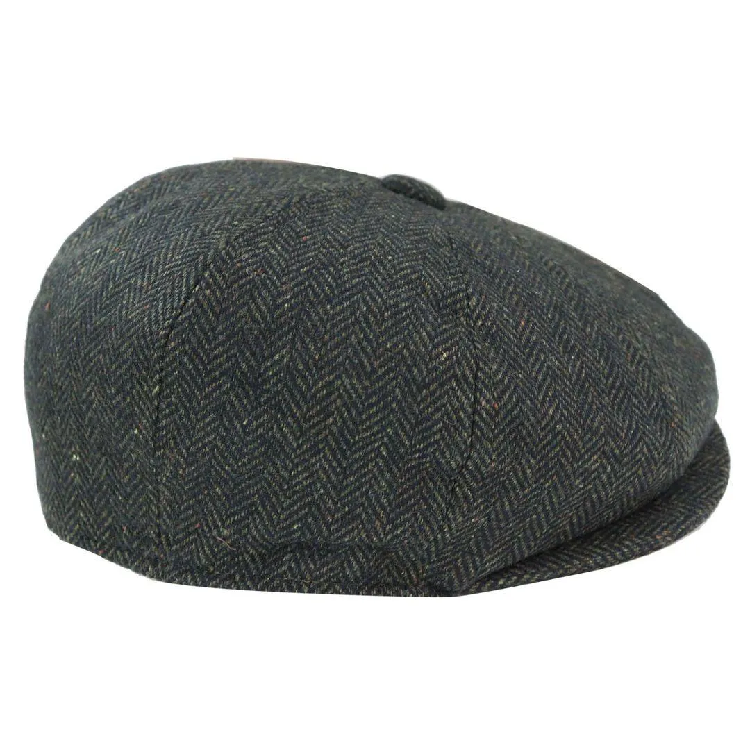Mens Tweed Newsboy Peaky Blinder Baker Boy Razor Flat Cap Grandad Hat 8 Panel