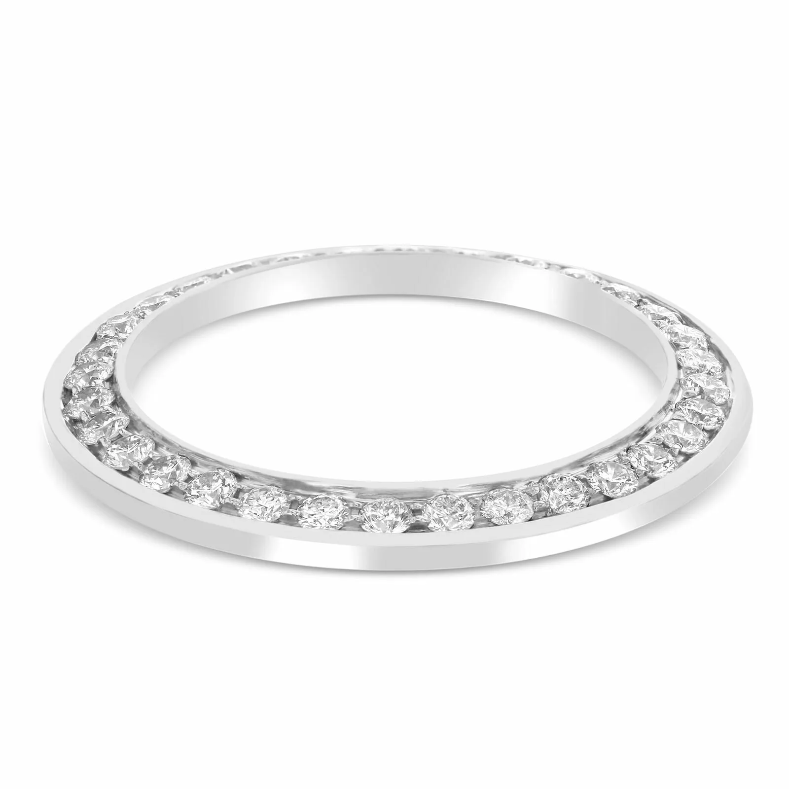 MIDSIZE 2CT BEAD SET DIAMOND BEZEL 14KW FOR ROLEX 31MM MASTERPIECE, PEARLMASTER