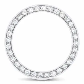 MIDSIZE 2CT BEAD SET DIAMOND BEZEL 14KW FOR ROLEX 31MM MASTERPIECE, PEARLMASTER