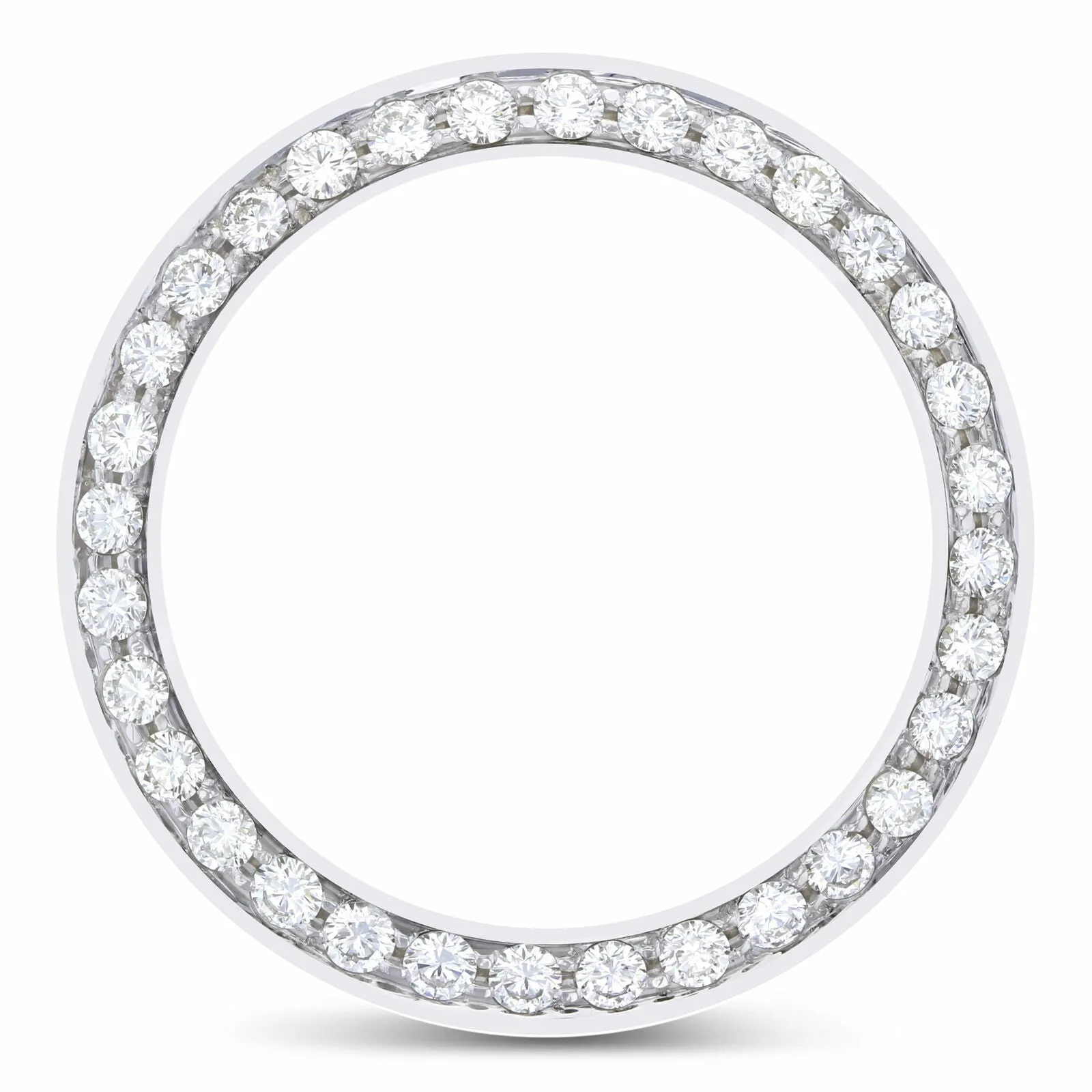 MIDSIZE 2CT BEAD SET DIAMOND BEZEL 14KW FOR ROLEX 31MM MASTERPIECE, PEARLMASTER