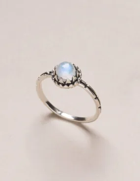 Moonstone Flower Ring - Size 5