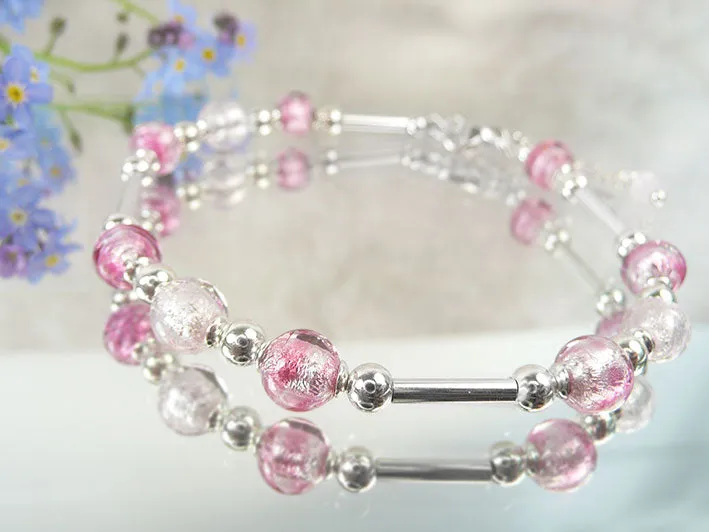 Murano Glass Bracelet - Pinks