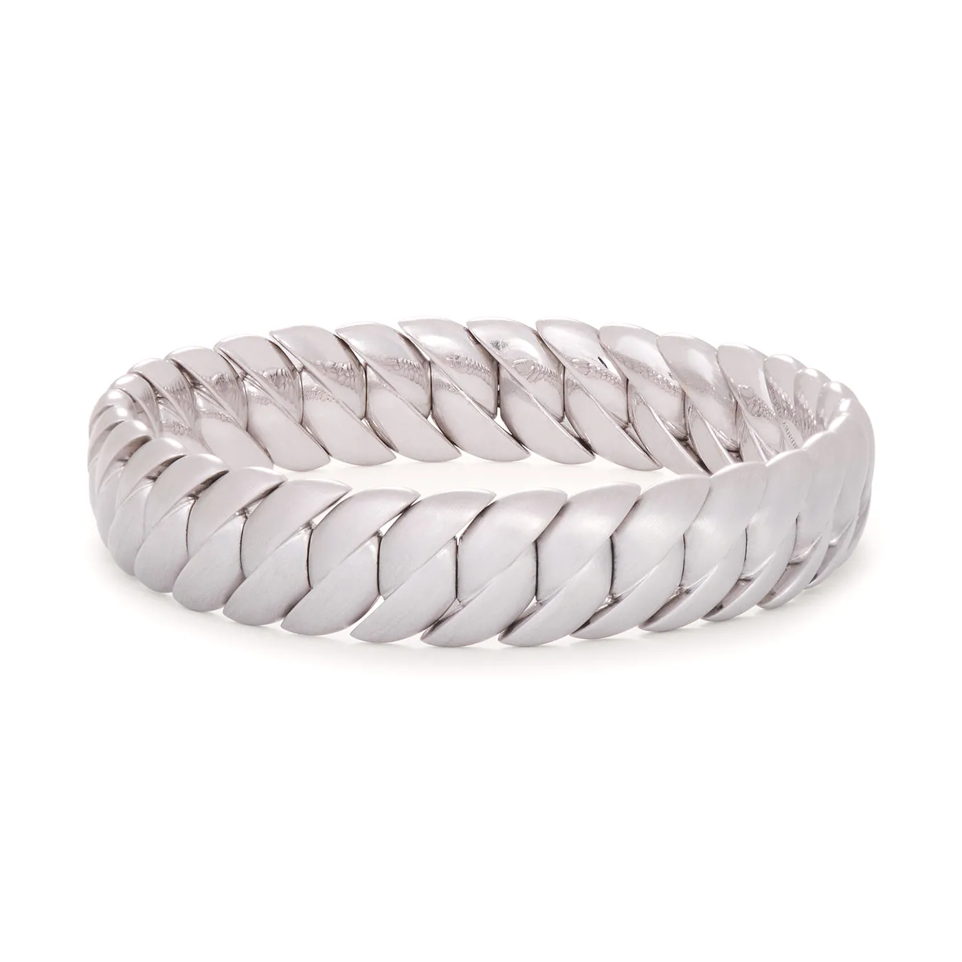 Narrow Matte Wave Link Bracelet