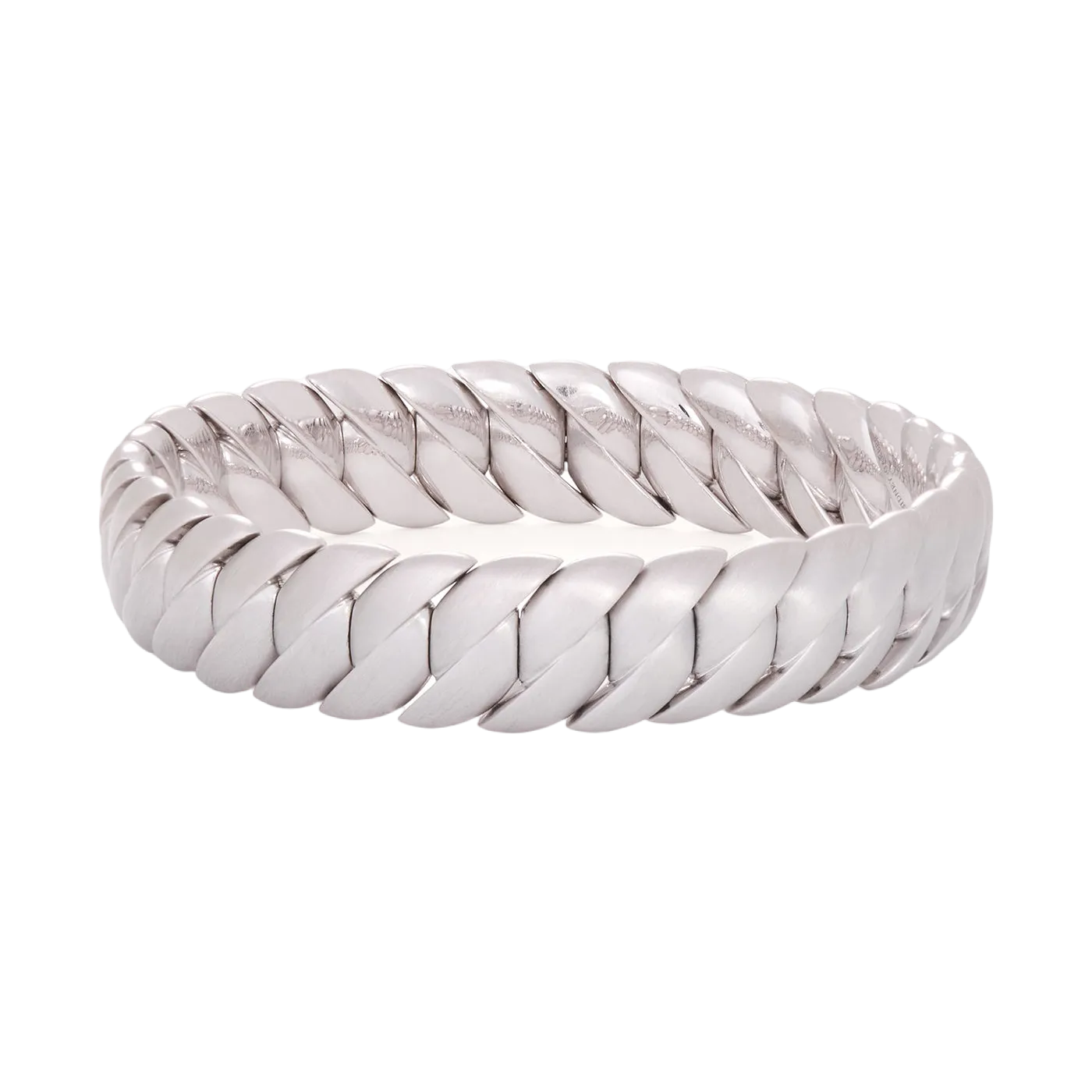 Narrow Matte Wave Link Bracelet