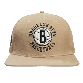 NBA BROOKLYN NETS HYBRID UNISEX WOOL SNAPBACK HAT (KHAKI)