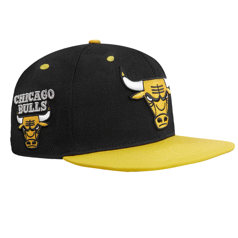 NBA CHICAGO BULLS 2 TONE WOOL UNISEX SNAPBACK HAT (BLACK/YELLOW)