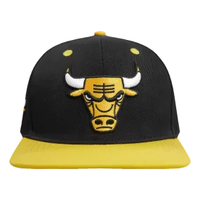 NBA CHICAGO BULLS 2 TONE WOOL UNISEX SNAPBACK HAT (BLACK/YELLOW)