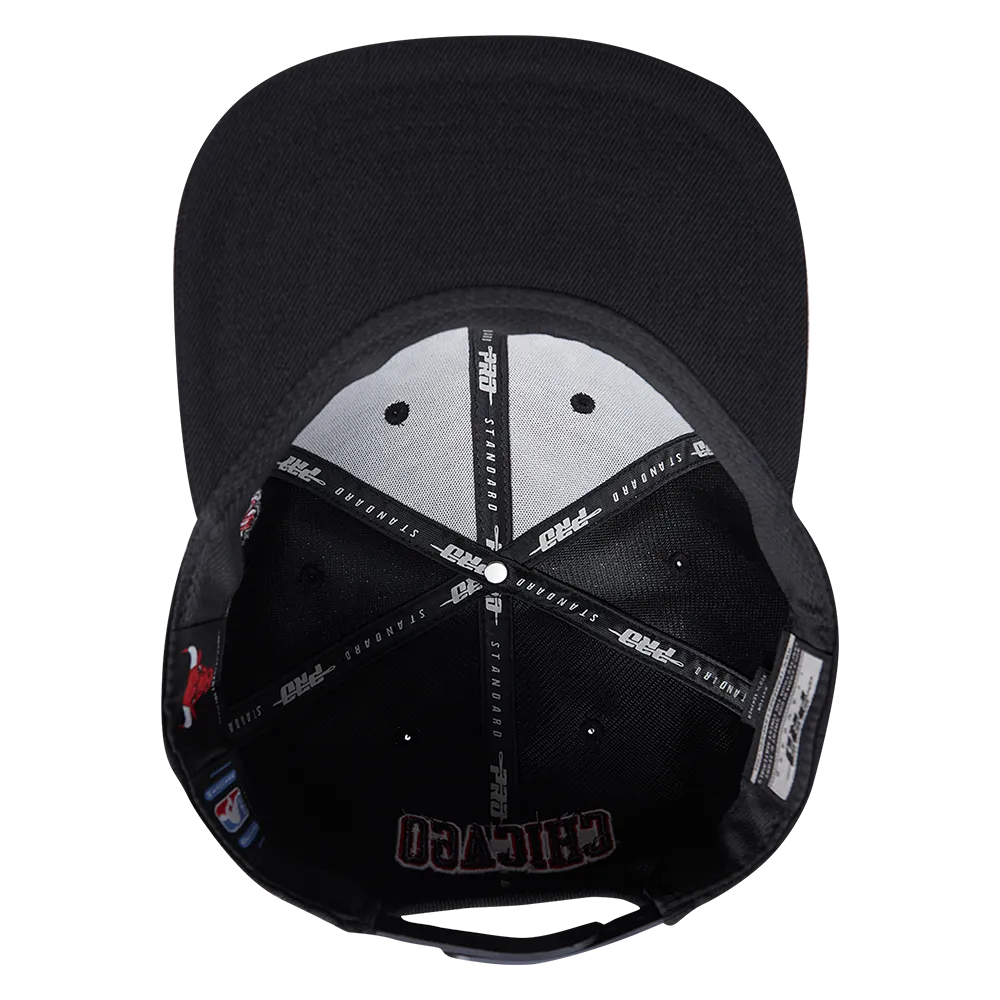 NBA CHICAGO BULLS SCRIPT TAIL WOOL SNAPBACK (BLACK)