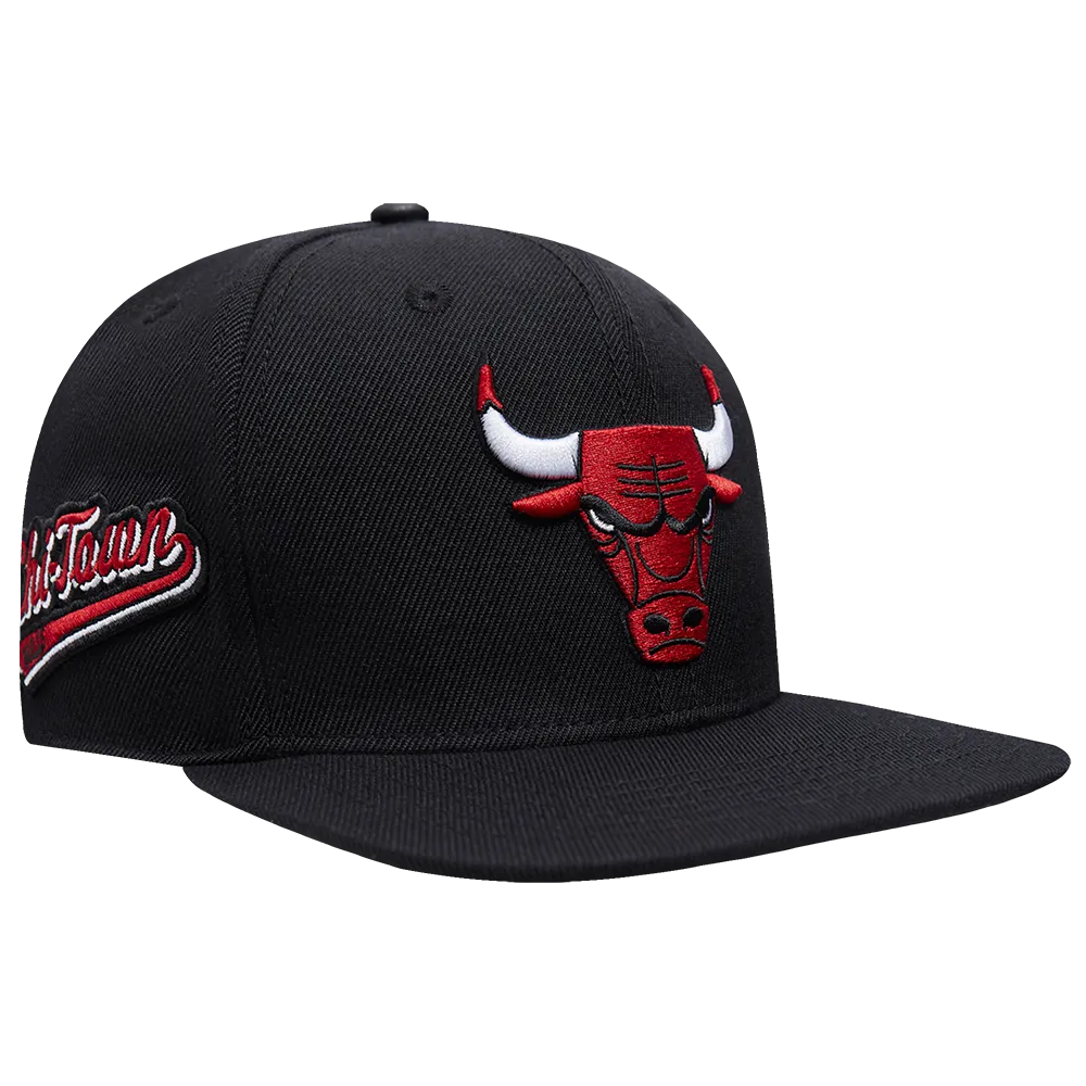 NBA CHICAGO BULLS SCRIPT TAIL WOOL SNAPBACK (BLACK)