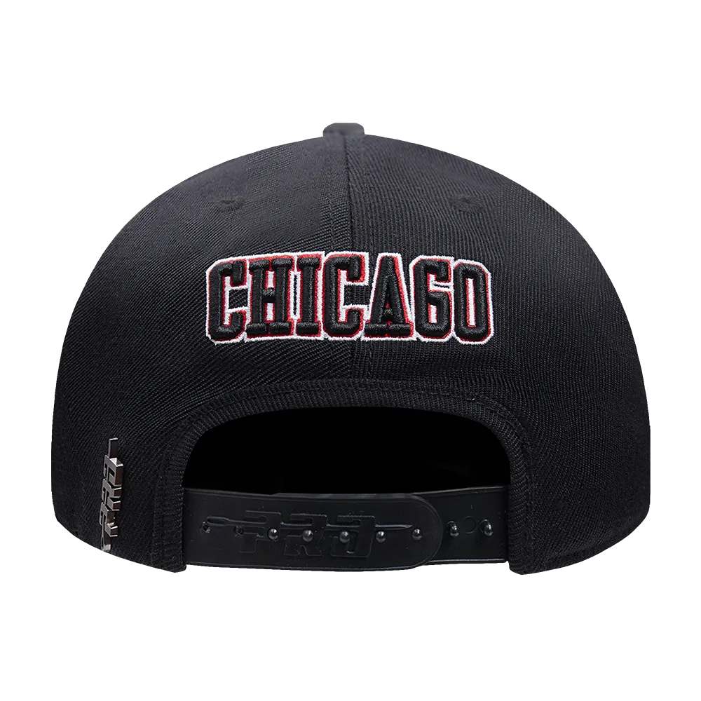 NBA CHICAGO BULLS SCRIPT TAIL WOOL SNAPBACK (BLACK)