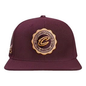 NBA CLEVELAND CAVALIERS CREST EMBLEM WOOL SNAPBACK HAT (WINE)