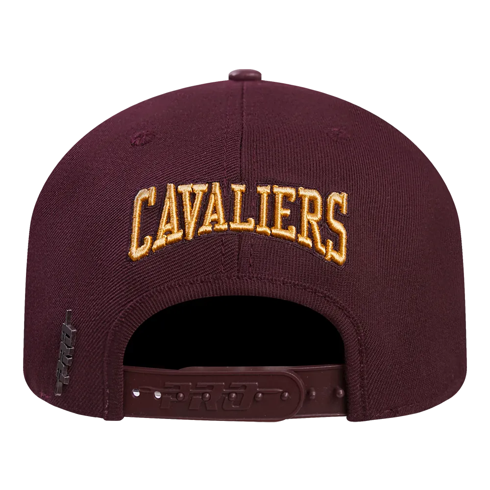 NBA CLEVELAND CAVALIERS CREST EMBLEM WOOL SNAPBACK HAT (WINE)