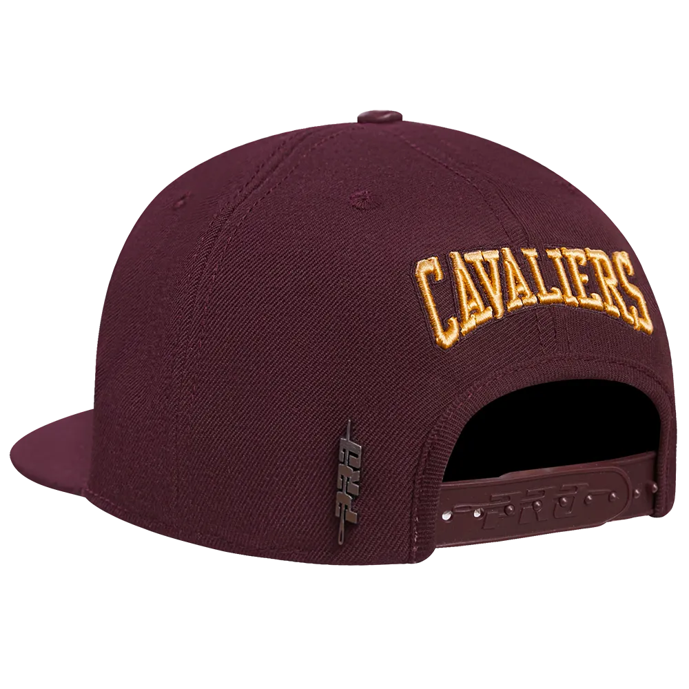 NBA CLEVELAND CAVALIERS CREST EMBLEM WOOL SNAPBACK HAT (WINE)