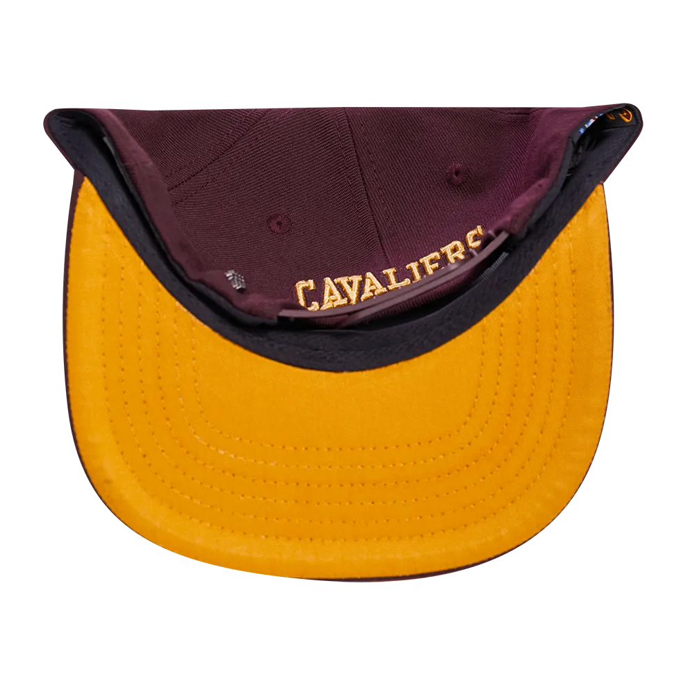 NBA CLEVELAND CAVALIERS CREST EMBLEM WOOL SNAPBACK HAT (WINE)