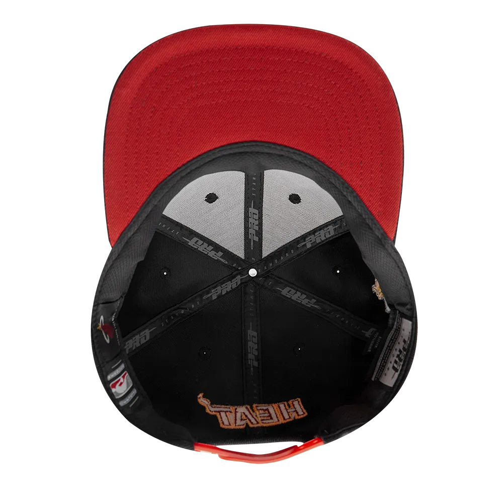 NBA MIAMI HEAT MASHUP UNISEX WOOL SNAPBACK HAT (BLACK)