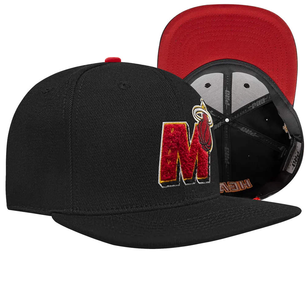NBA MIAMI HEAT MASHUP UNISEX WOOL SNAPBACK HAT (BLACK)