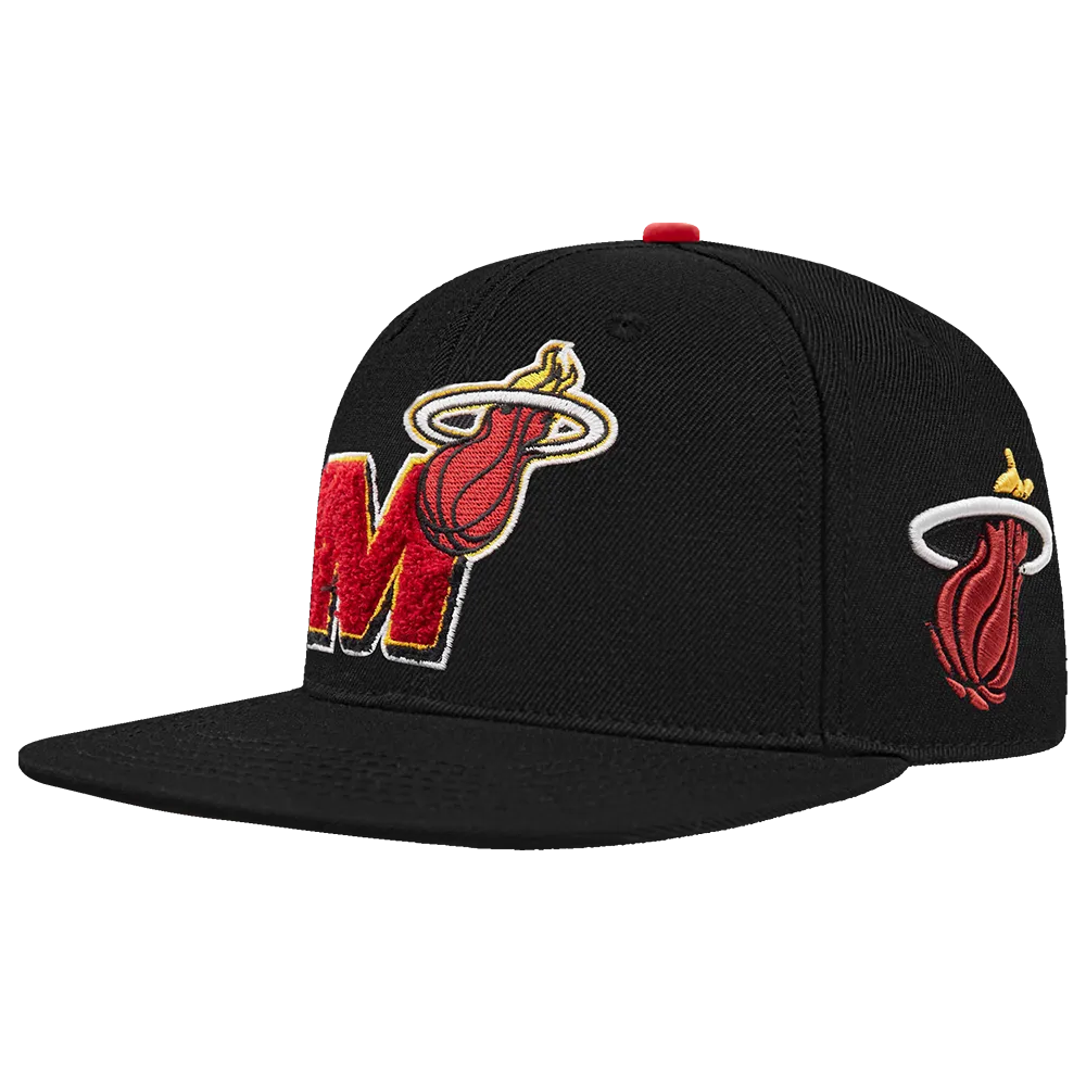 NBA MIAMI HEAT MASHUP UNISEX WOOL SNAPBACK HAT (BLACK)