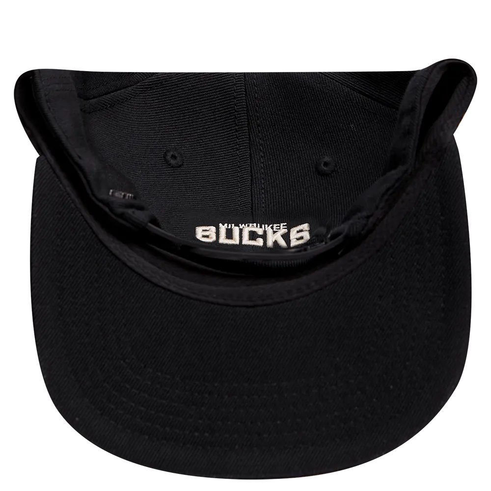NBA MILWAUKEE BUCKS MASHUP UNISEX WOOL SNAPBACK HAT (BLACK)