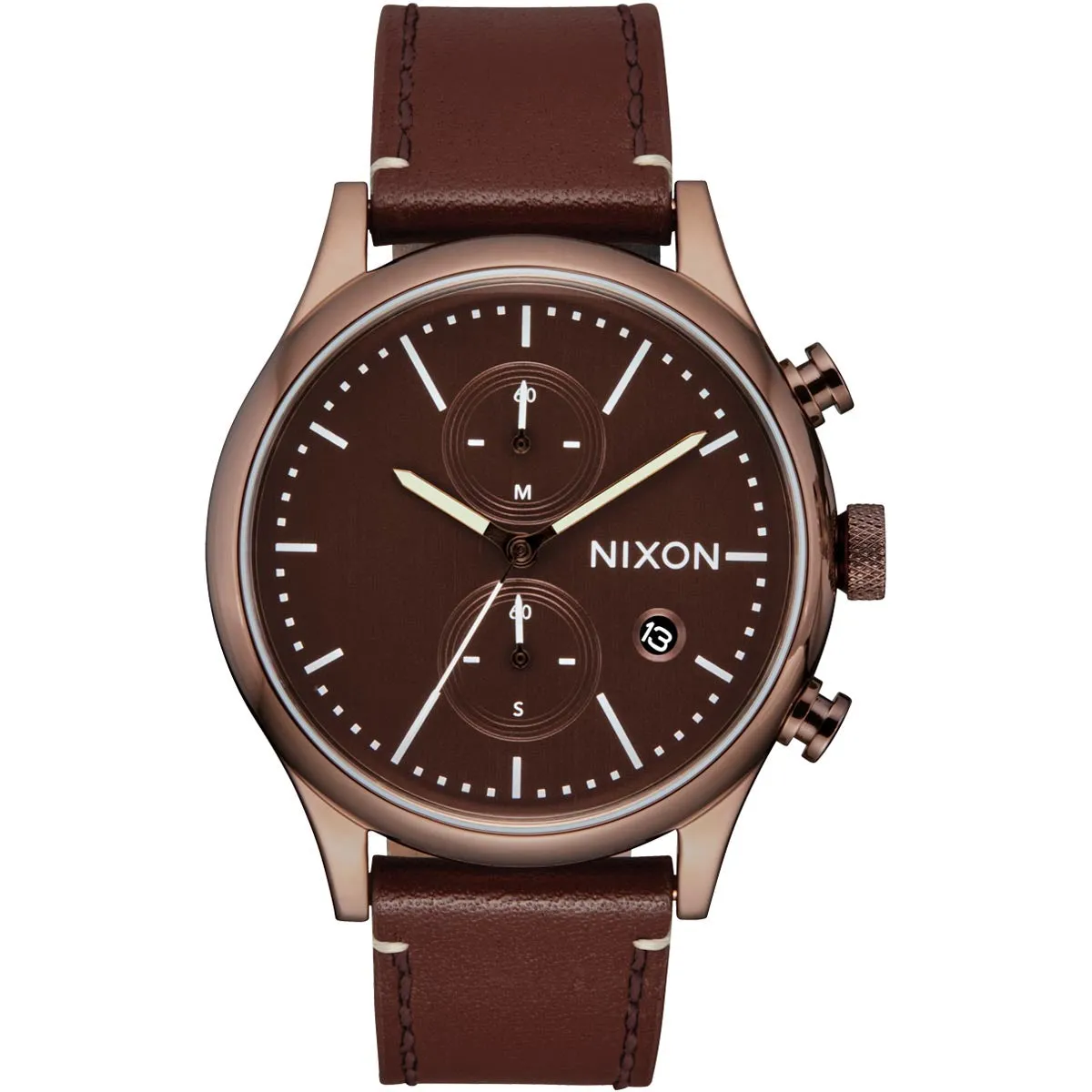 Nixon Station Chrono Watch - Chocolate/Cappuccino/Brown