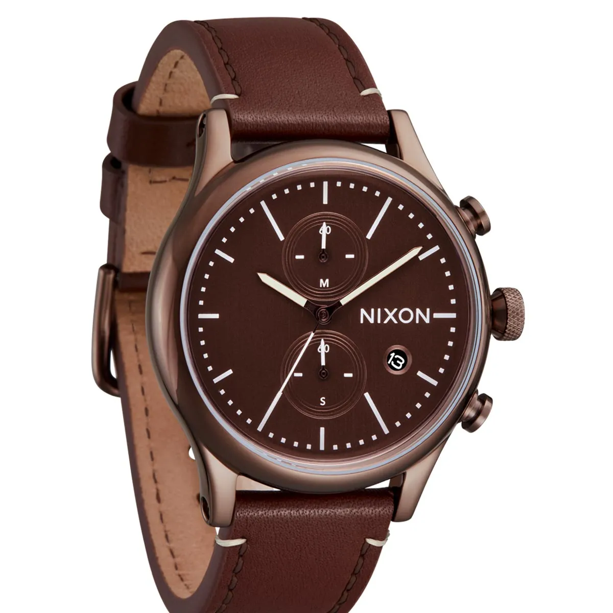 Nixon Station Chrono Watch - Chocolate/Cappuccino/Brown
