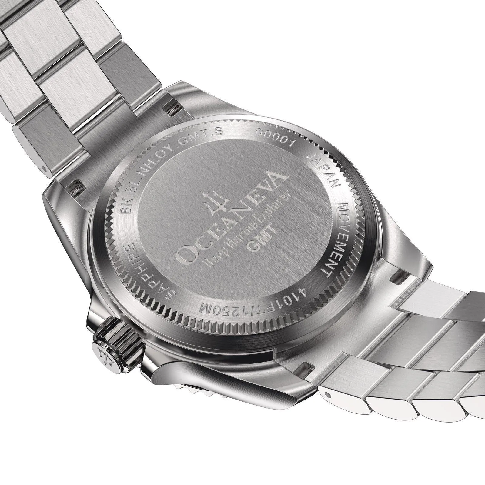Oceaneva Men's GMT Automatic Deep Marine Explorer 1250M Pro Diver Blue Orange Bezel Watch