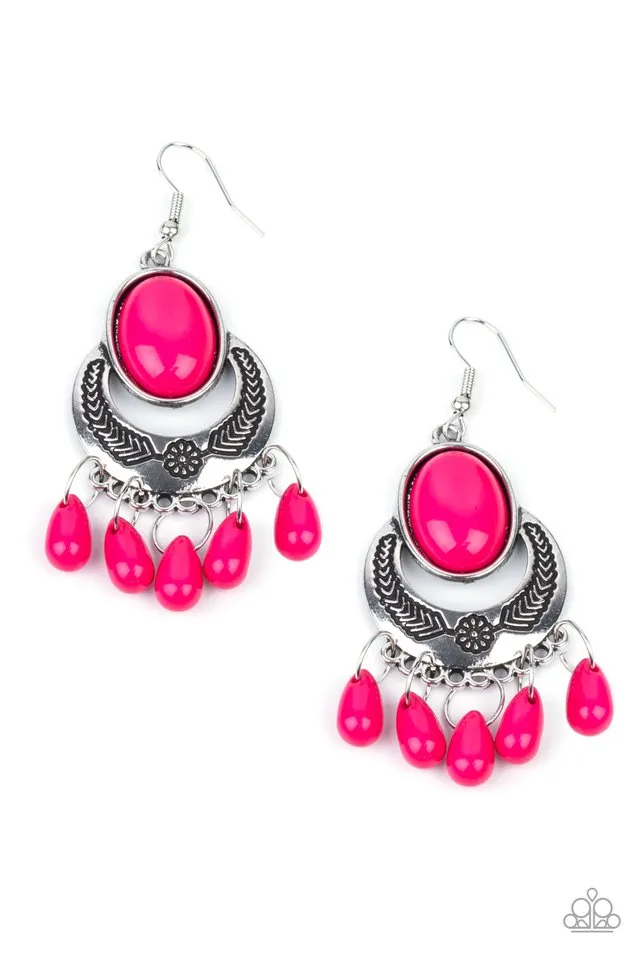 Paparazzi Earring ~ Prairie Flirt - Pink