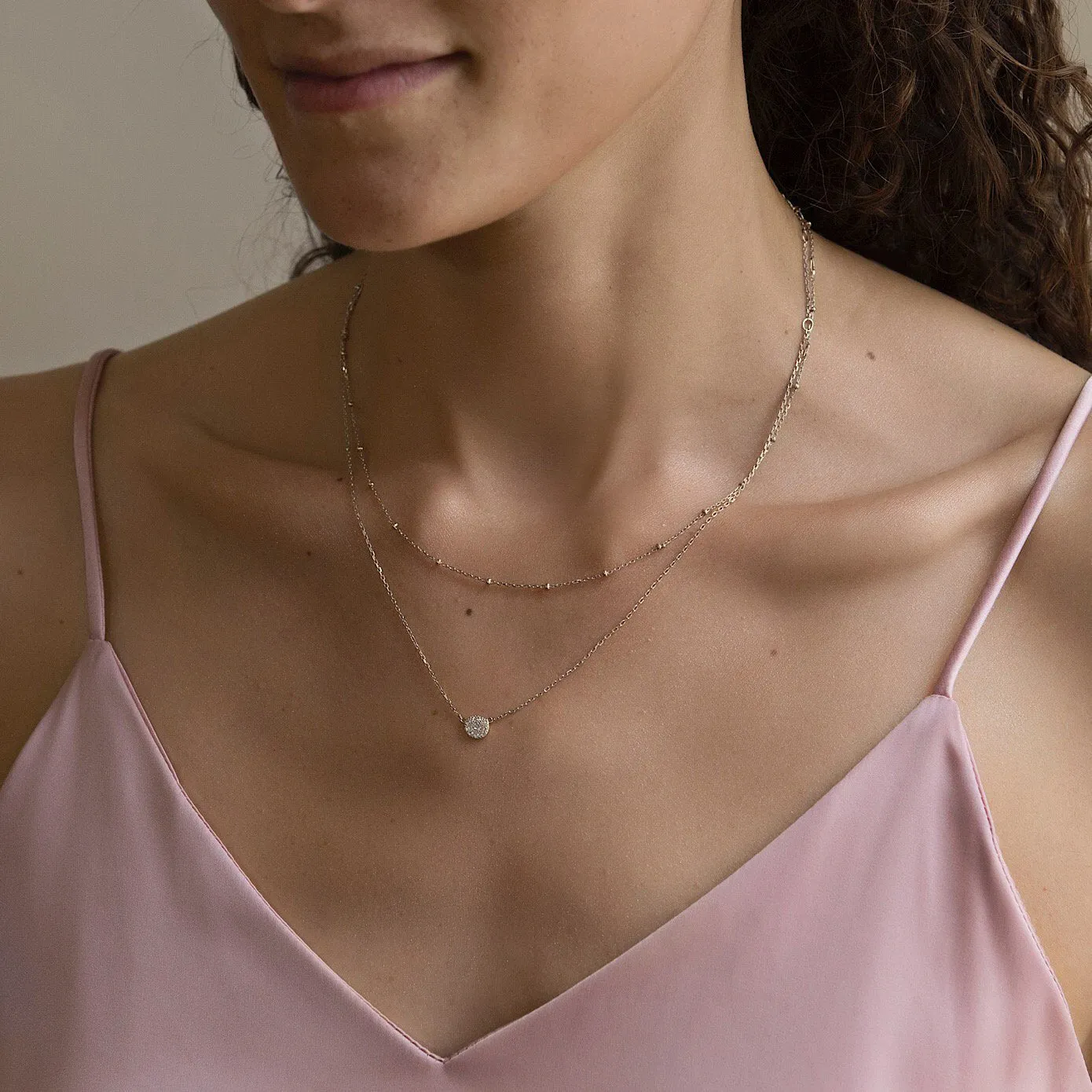 Pavé Disc Necklace