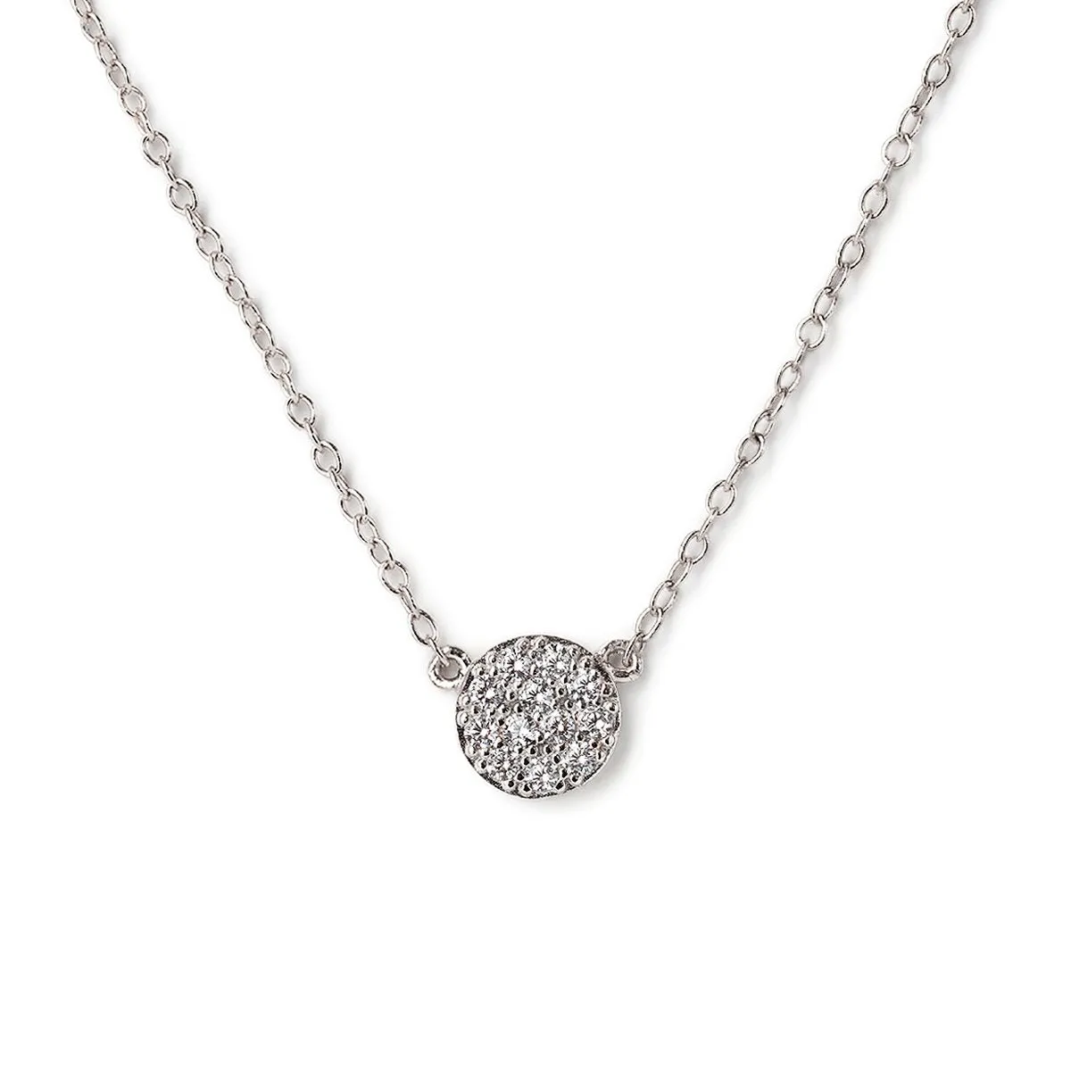 Pavé Disc Necklace