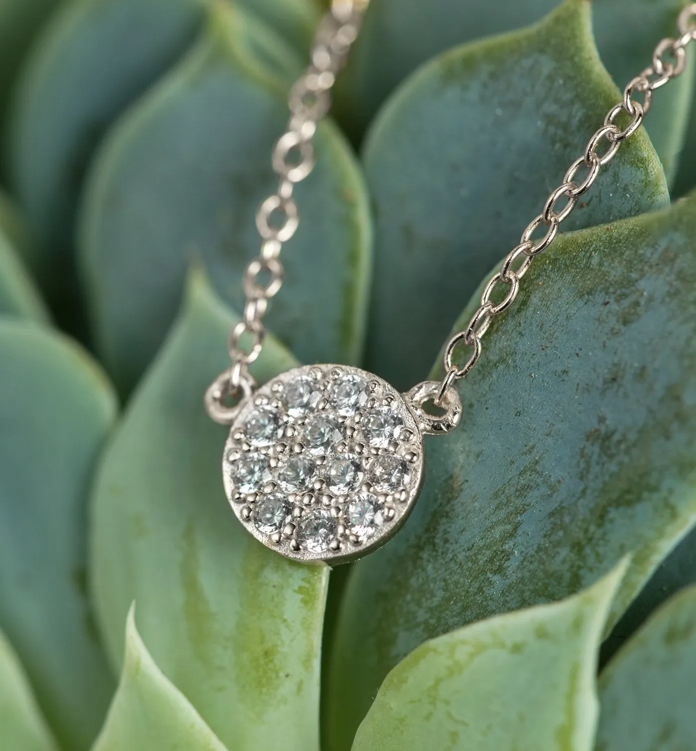 Pavé Disc Necklace