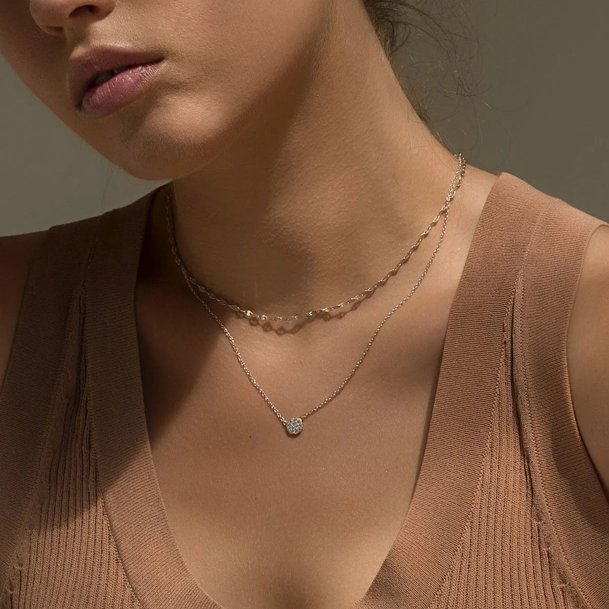 Pavé Disc Necklace