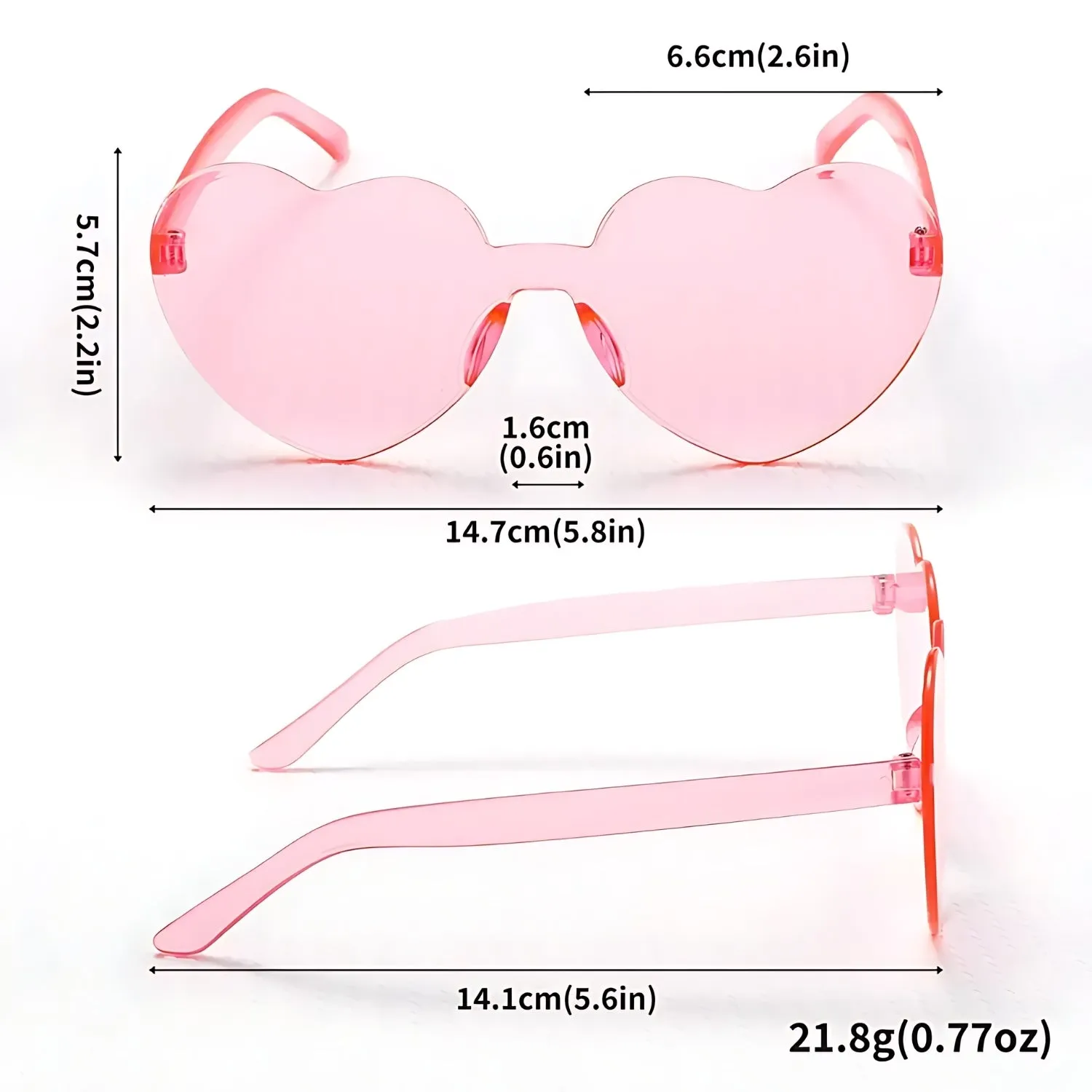Pink Heart-Shaped Fashion Glasses for Women