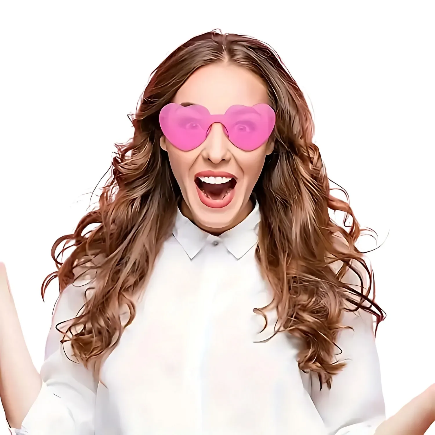 Pink Heart-Shaped Fashion Glasses for Women
