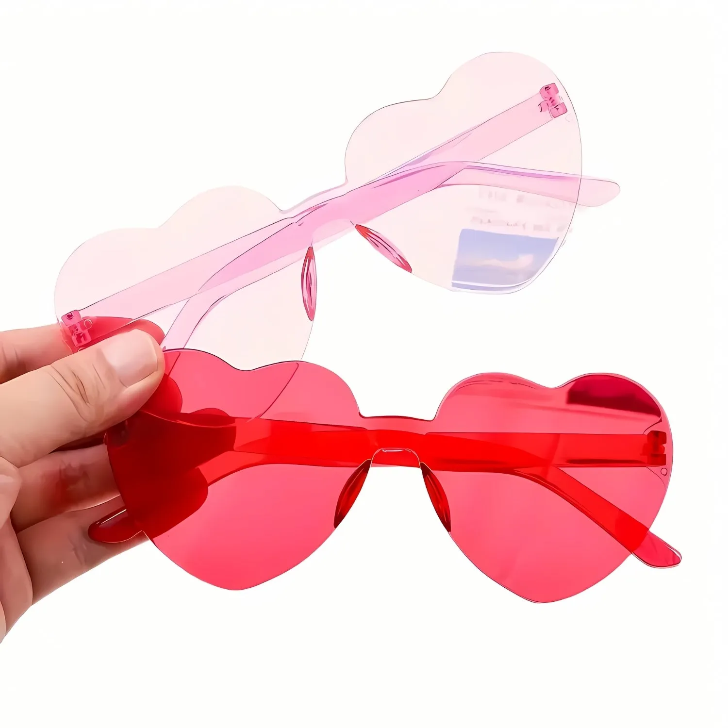 Pink Heart-Shaped Fashion Glasses for Women