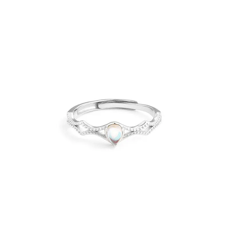 Princess and Knight - The Nevermore Vintage Ring S925 silver - moonstone