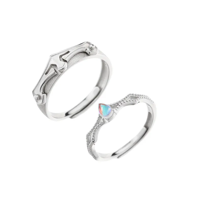 Princess and Knight - The Nevermore Vintage Ring S925 silver - moonstone
