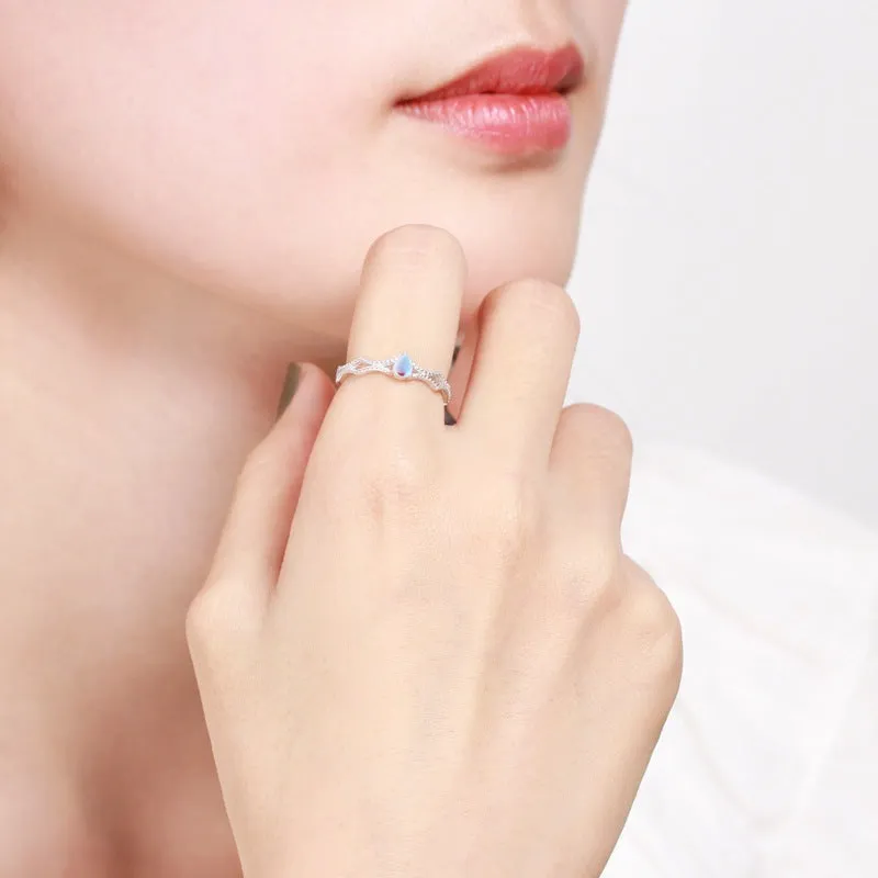 Princess and Knight - The Nevermore Vintage Ring S925 silver - moonstone