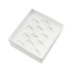 Rainbow Moonstone Half Moon Silver Ring