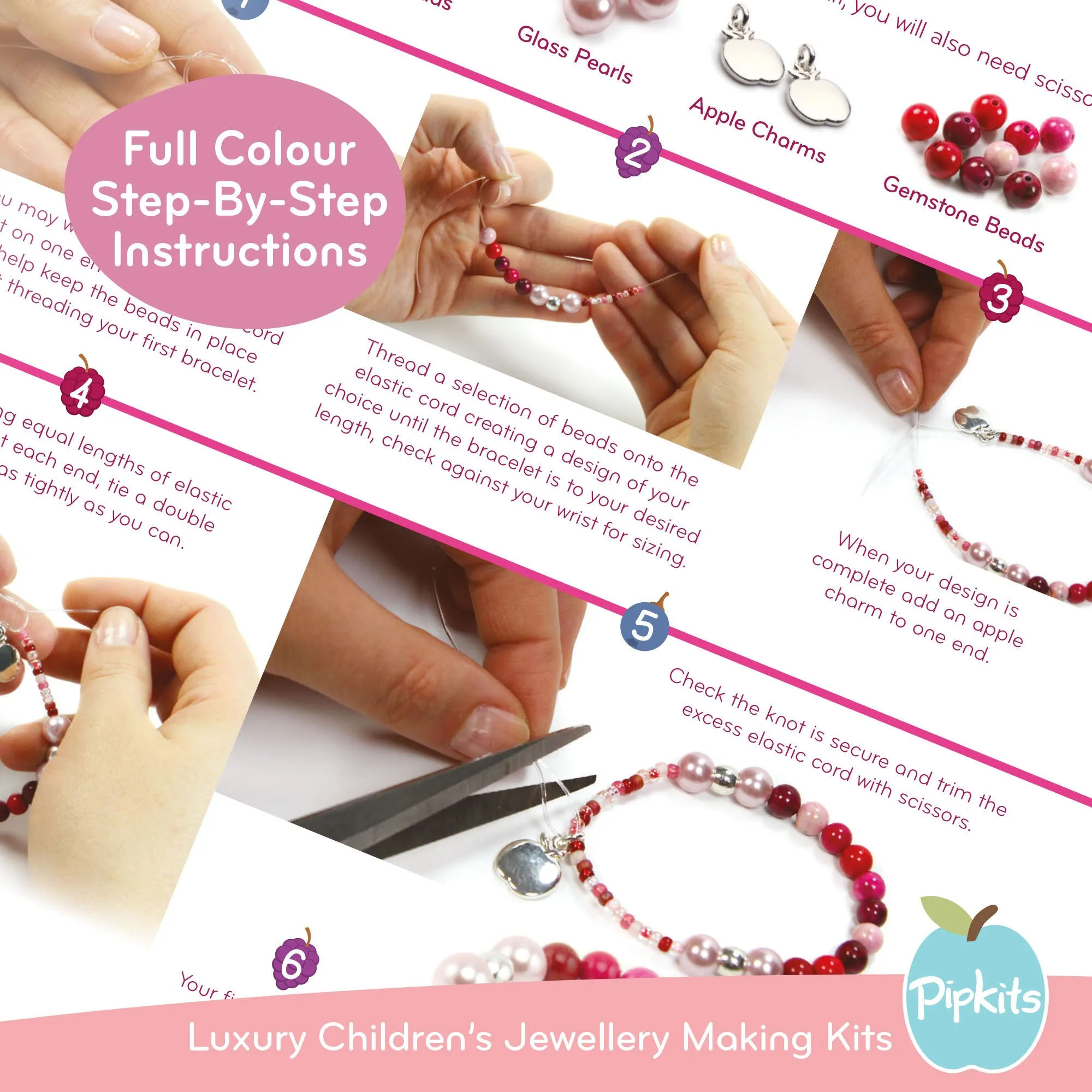 Raspberry Berries Beaded Bracelet Kit  (Makes 2)