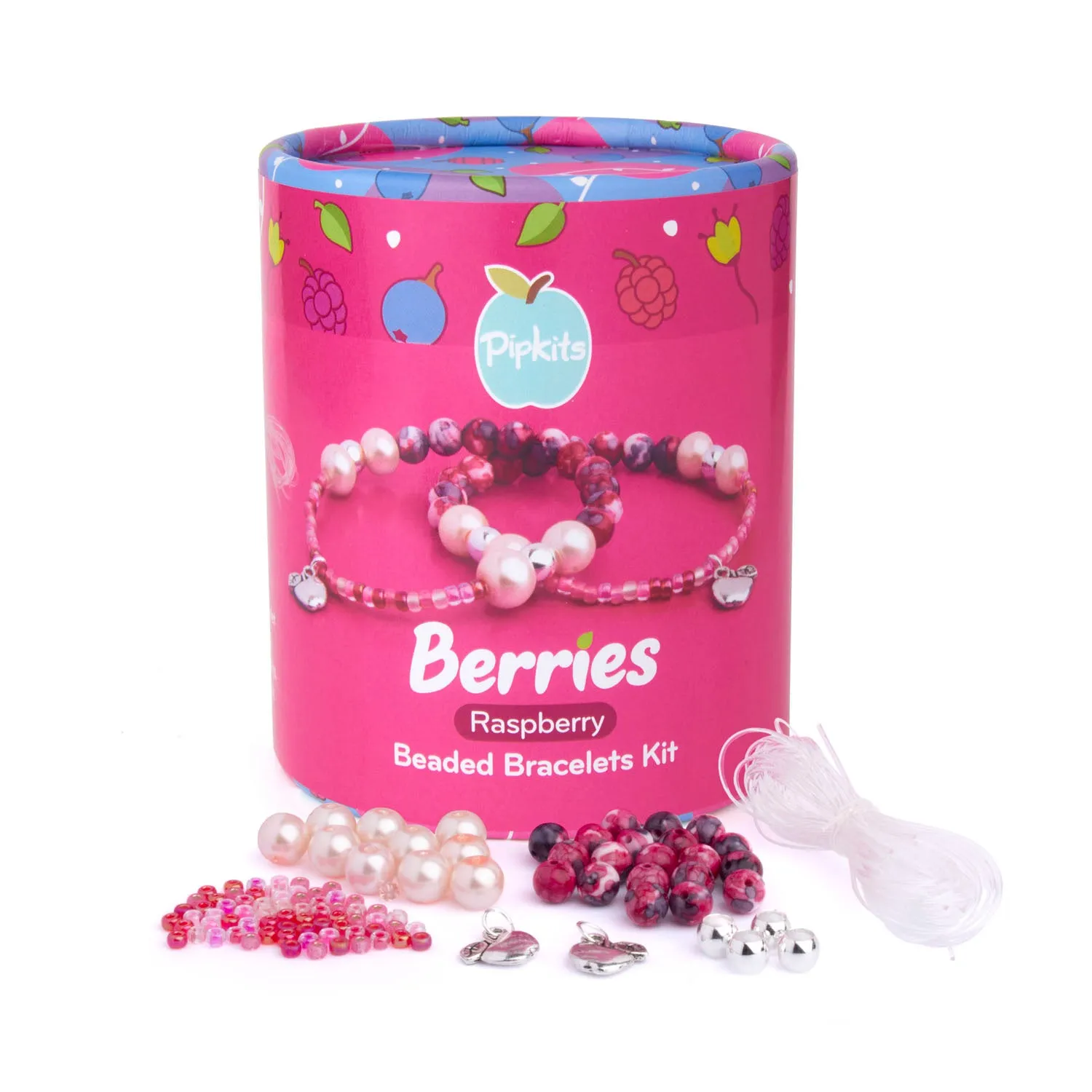Raspberry Berries Beaded Bracelet Kit  (Makes 2)