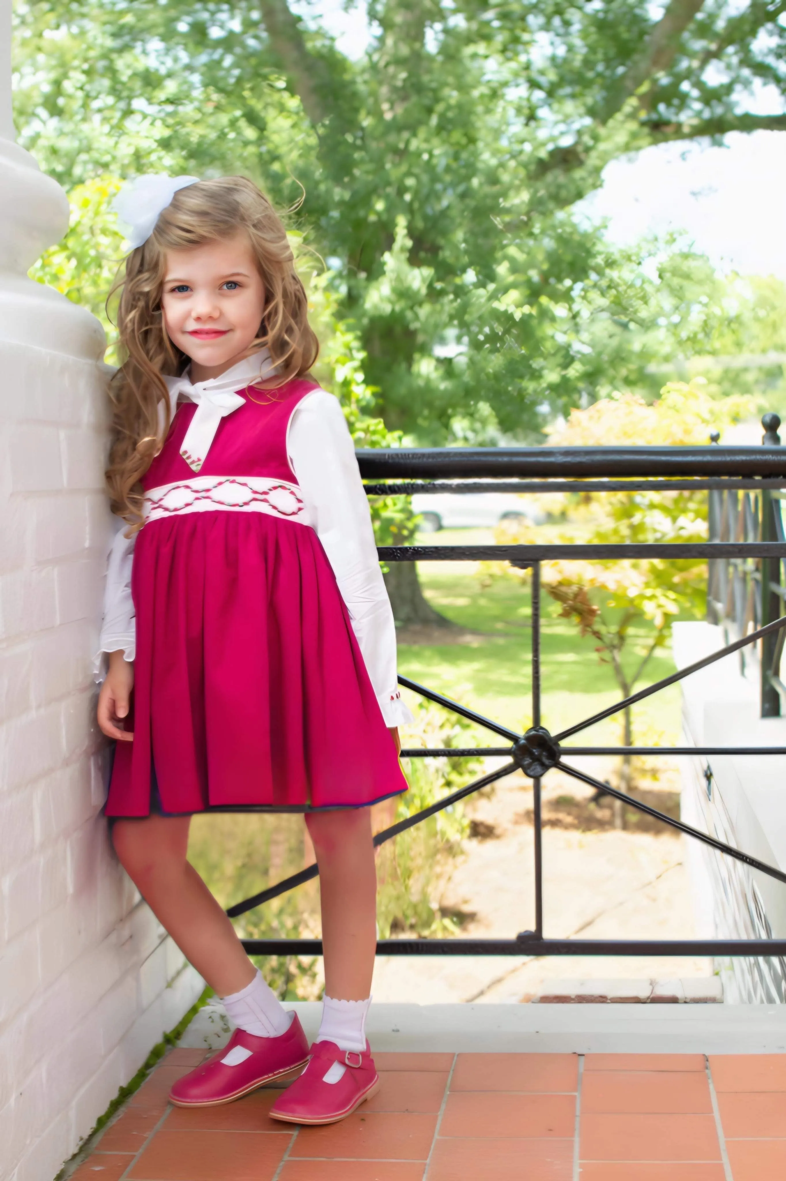 Raspberry Pink Pinafore Dress and Shirt