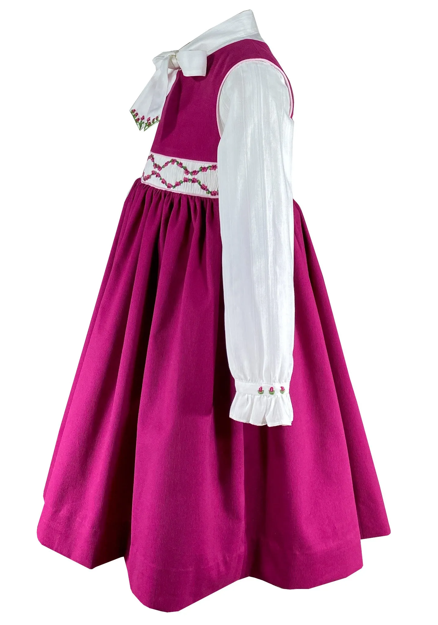 Raspberry Pink Pinafore Dress and Shirt