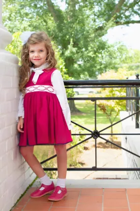 Raspberry Pink Pinafore Dress and Shirt